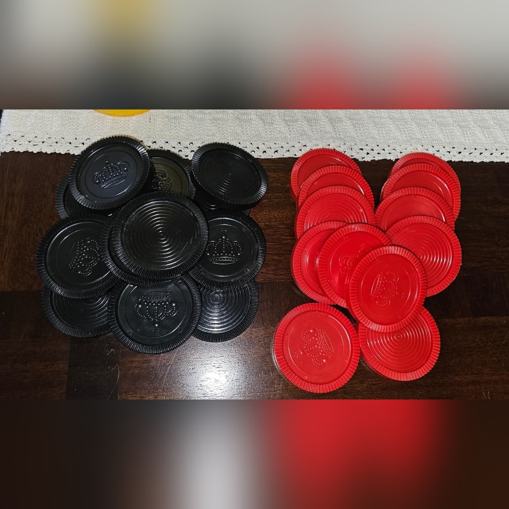 24 Replacement BIG 3" Checkers 12 RED 12 BLACK